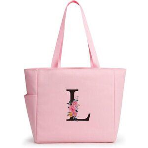 Personalized Beach Tote Bag Pink-l